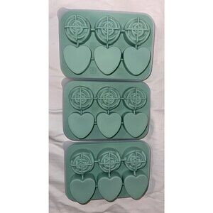 Set of 3 Food Grade Silicone Floral/Heart Ice Cube Trays